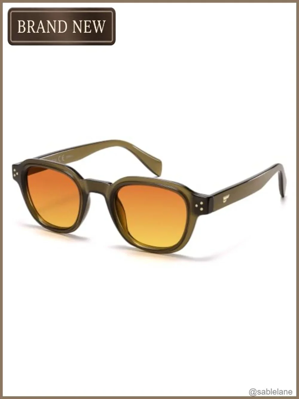 Retro Square Polarized Sunglasses for Women Men UV Protection